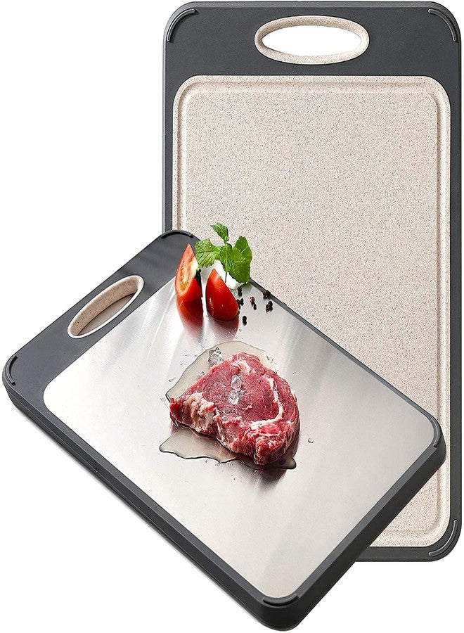 Blastoise Stainless Steel Chopping Board, Multifunctional 304 Stainless Steel Large Size Double-Sided Kitchen Cutting Boards Wheat Board Kneading Board for Meat Fish Vegetable - Image 1